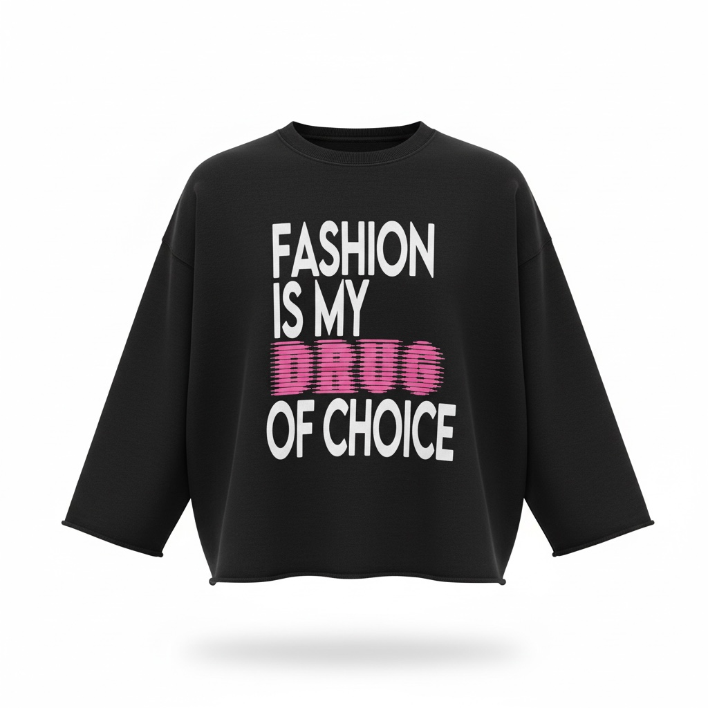 CONTROLLED SUBSTANCE HEAVYWEIGHT CROPPED OVERSIZED CREWNECK