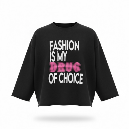 CONTROLLED SUBSTANCE HEAVYWEIGHT CROPPED OVERSIZED CREWNECK