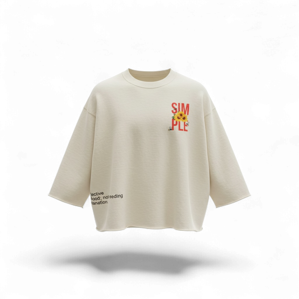 SIMPLE 🌻 THINGS HEAVYWEIGHT CROPPED OVERSIZED CREWNECK