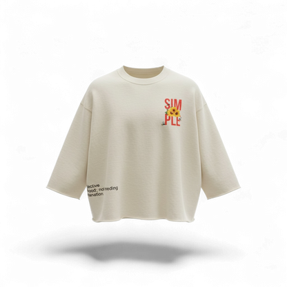 SIMPLE 🌻 THINGS HEAVYWEIGHT CROPPED OVERSIZED CREWNECK
