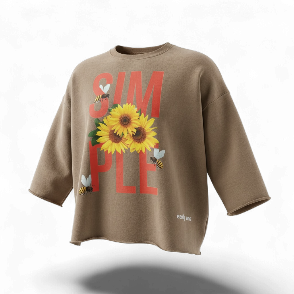 SIMPLE 🌻 THINGS HEAVYWEIGHT CROPPED OVERSIZED CREWNECK