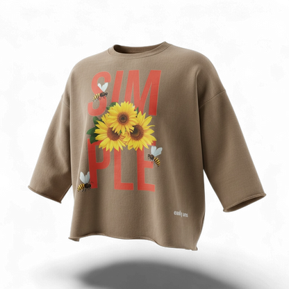 SIMPLE 🌻 THINGS HEAVYWEIGHT CROPPED OVERSIZED CREWNECK