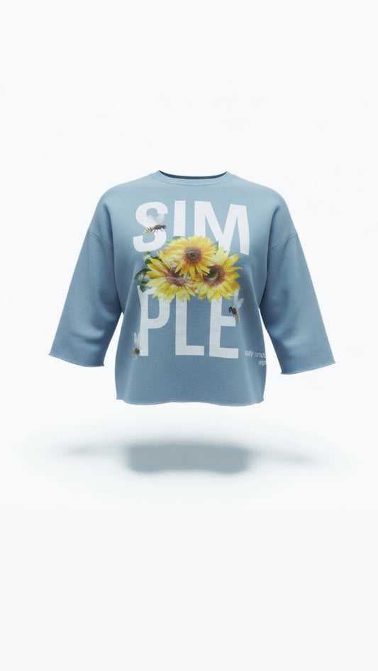 SIMPLE 🌻 THINGS HEAVYWEIGHT CROPPED OVERSIZED CREWNECK